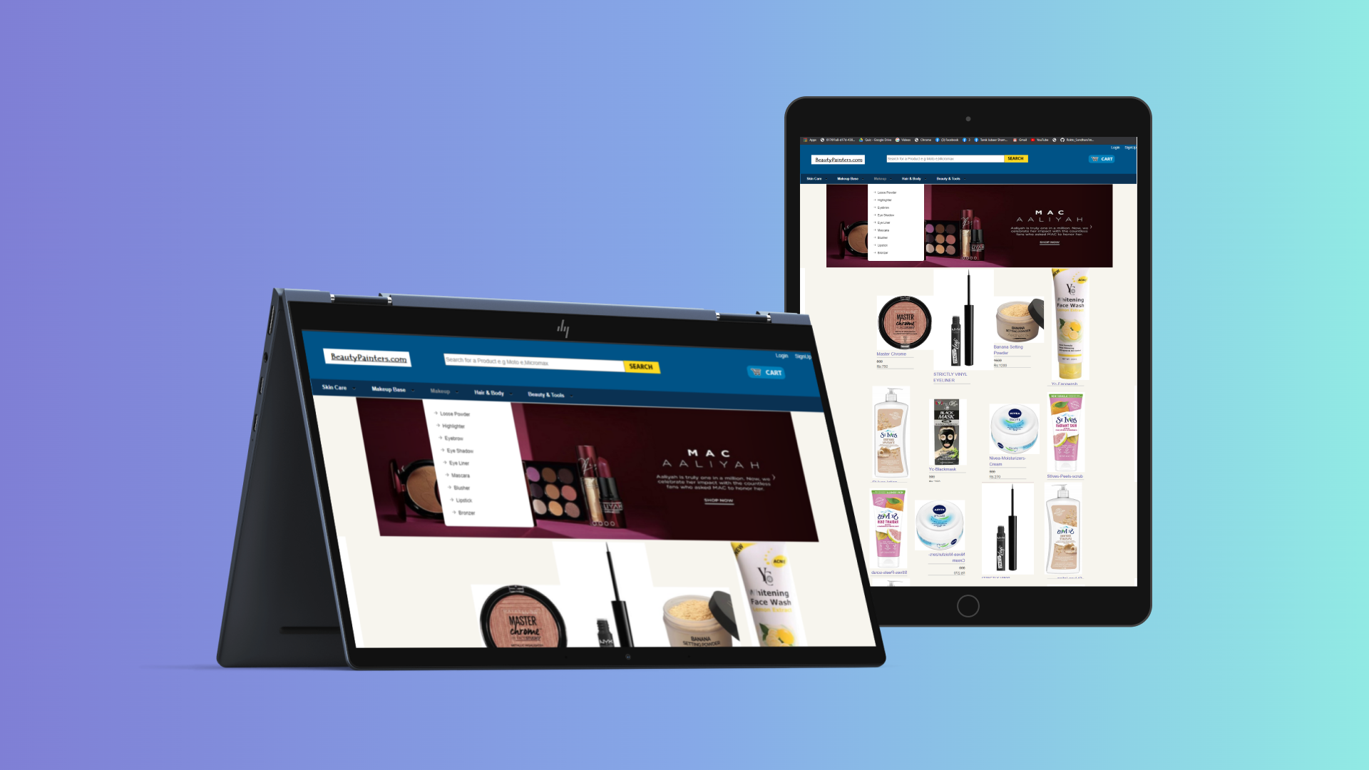 Screenshot of  web app